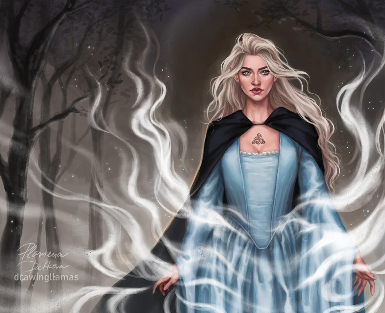 Rhya - Endpaper Illustration for The Wind Weaver by Julie Johnson